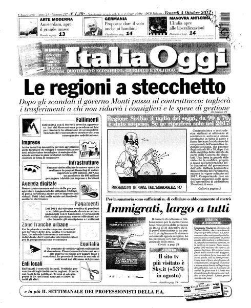 Italia oggi : quotidiano di economia finanza e politica